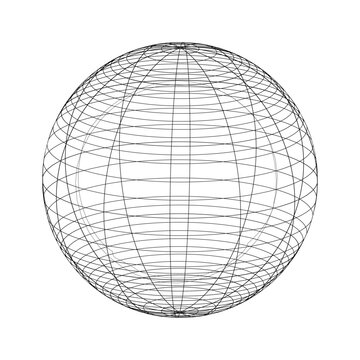 3D Wireframe Globe design isolated transparent backgound. 3D Geometric Planet template. Vector for web and social media design. Art World Erth Day concept. EPS 10