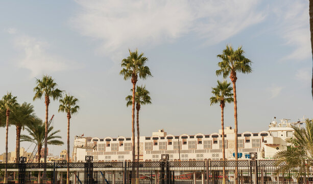 A view that crosses the Dubai Creek from The Al Farooq Mosque court yard in Al Fahidi historic neighbourhood
