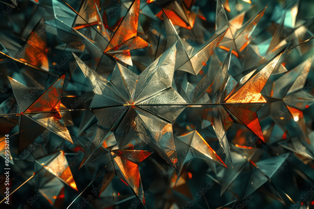 Poster an abstract pattern of multiple bows and arrows, intersecting and overlapping in a dynamic display o
