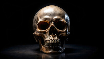 Obraz premium Black background with skull