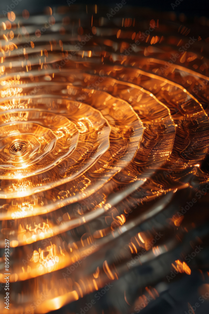 Poster a stylized depiction of a shield as a series of concentric circles of light, symbolizing layers of p