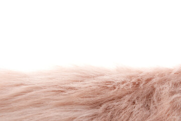 Soft pink faux fur isolated on white