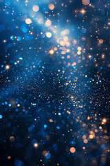 Fototapeta premium A deep blue to black gradient background with shimmering stars, creating a serene night sky atmosphere,