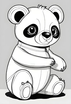 recommend clip art: cute panda line art