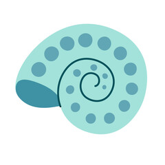 Hand drawn Seashell. Trendy flat style seashell illustration. Souvenir seashell isolated on white background. Vector illustration