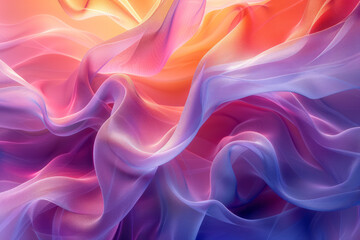 Obraz premium Abstract digital artwork featuring a gradient background with dynamic swirling geometric shapes,