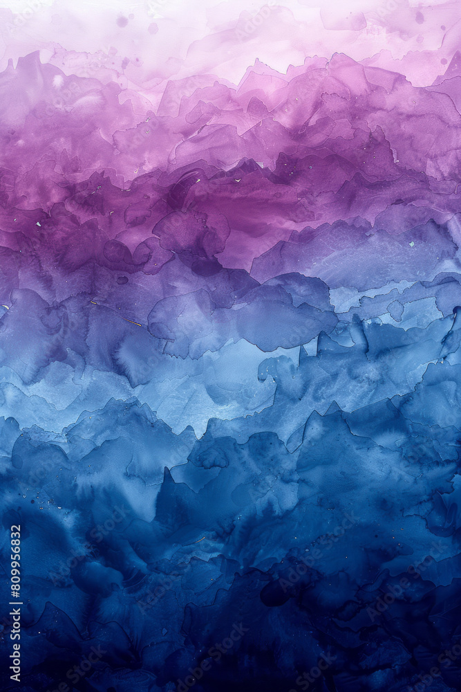 Poster abstract watercolor painting with a gentle gradient from pale blue to dusky lavender creating a calm