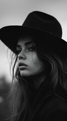 black & white women portrait