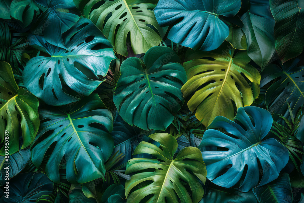 Poster desktop organizer wallpaper with a functional gradient from green to blue, providing a calming backd