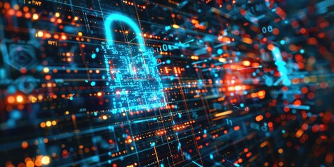 Image of a padlock on a computer screen, suitable for cybersecurity concepts