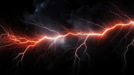 Intense Lightning Bolts Illuminate the Night Sky During a Powerful Storm - obrazy, fototapety, plakaty