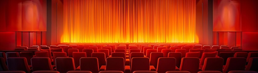 Fototapeta premium A highend home theater with plush seating and a large highdefinition television, displaying a blockbuster movie, the ambiance luxurious and immersive