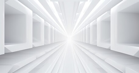 Futuristic White Corridor With Abstract Lighting