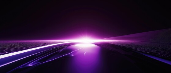 Abstract Purple Horizon with Dramatic Light Flare