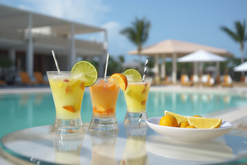 orange juice on the beach