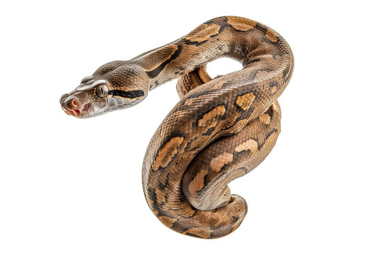 Detailed African Ball Python Isolated on White Background for Herpetology Enthusiasts