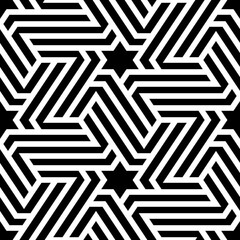 Ethnic backdrop. Stars, figures ornament. Star, polygonal shapes wallpaper. Folk background. Mosaics motif. Digital paper, abstract. Seamless pattern. Vector