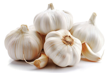 Garlic on white background