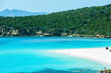 Fototapeta premium Pristine Coastal Beauty: Exploring Tuerredda, Teulada, and Sulcis in Sardinia