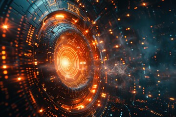 Obraz premium Technology meets humanity background, modern remake free space for text