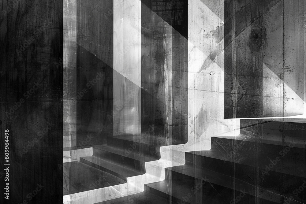 Poster monochrome retro void minimalist purity avantgarde essence subtle interplay of light and shadow