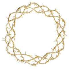 Easter Symbol in 3D: Elevate your Easter visual storytelling with this 3D render of the golden Crown of Thorns, a powerful symbol of Christ's sacrifice.