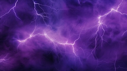 Vivid Purple Lightning Bolts Illuminating a Stormy Sky in a Dramatic Display of Atmospheric Electricity - obrazy, fototapety, plakaty