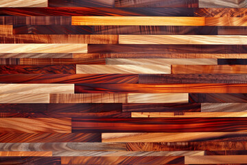Artistic wooden wall decor featuring multi-colored wood stripes