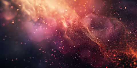Obraz premium Abstract digital background of moving particles. Information space flow. Big data visualization.