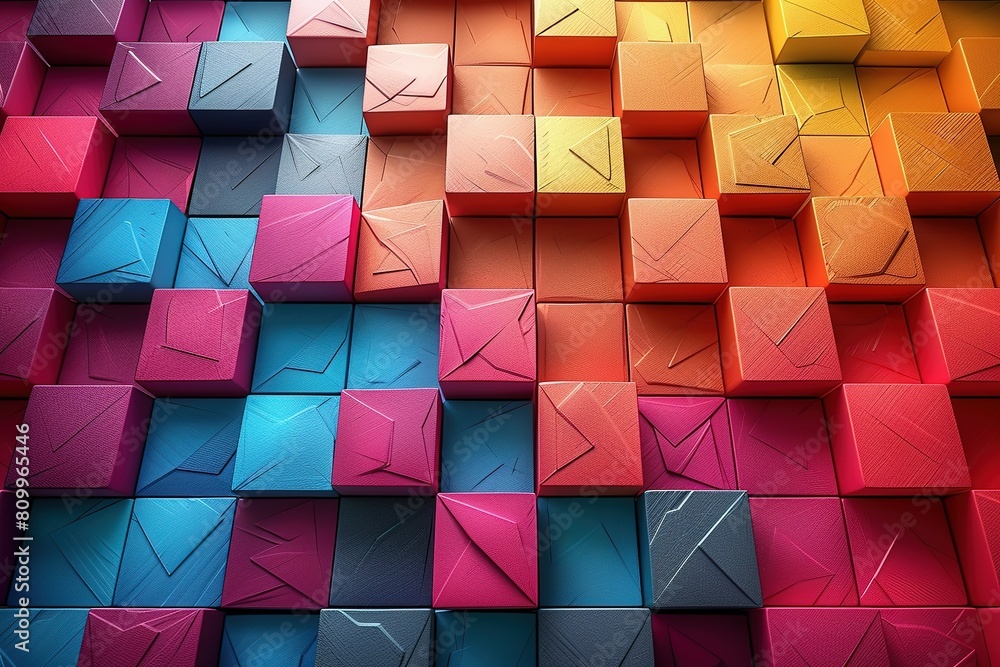 Aufkleber abstract design background square art textured mosaic shape geometric tile creativity colors cube bl