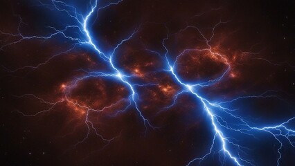 lightning in the night. _A cosmic dance of forces, where the blue lightning is the leader, and the dark is the follower.  