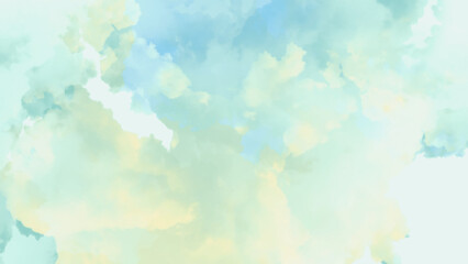  Light pastel. Brush splash daub stain grunge.blue turquoise teal mint cyan white abstract watercolor colorful art background.