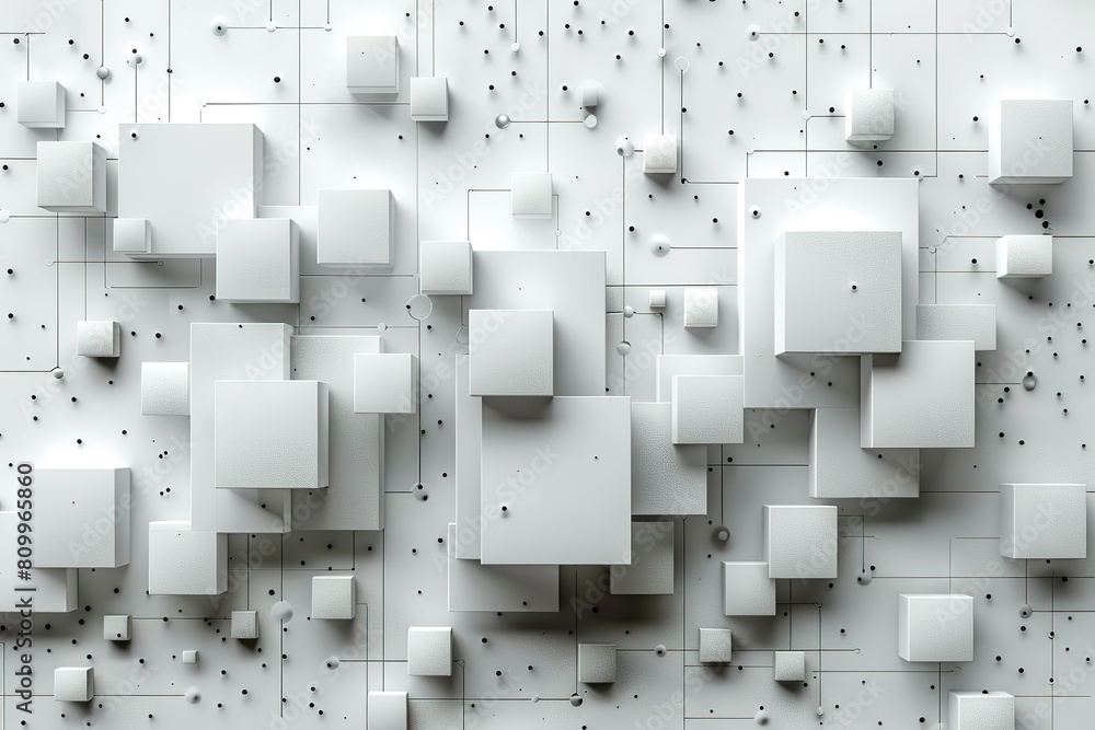 Poster abstract cube design background square modern geometric box white shape wallpaper render block