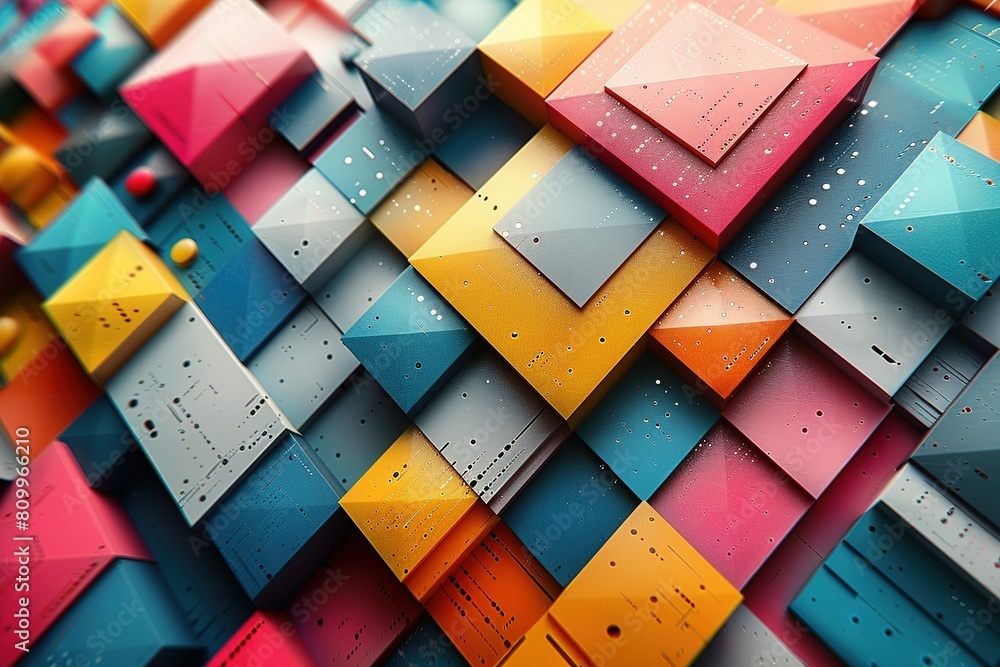 Poster abstract background design texture concept shape colorful geometric cube art pattern creativity grap