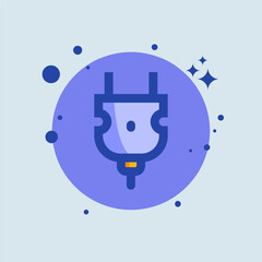 Socket flat illustration. Power plug signs vector illustration.