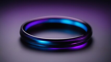 A blue and purple electric ring on a black background 