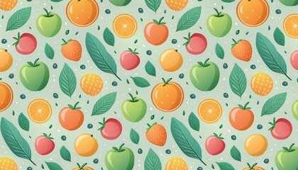 A pattern of fruit and vegetables