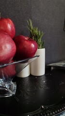 red apple on a plate