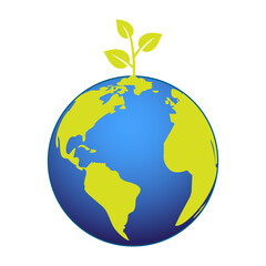 Vector illustration of seedling growing on earth with transparent background
