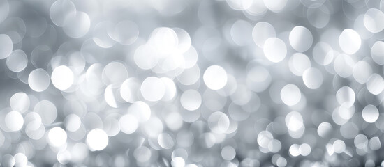 Abstract Silver Bokeh Background for Festive Designs