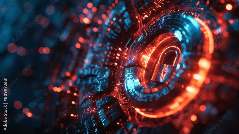 Poster secure your valuable data with advanced technology, cybersecurity and data protection are crucial in