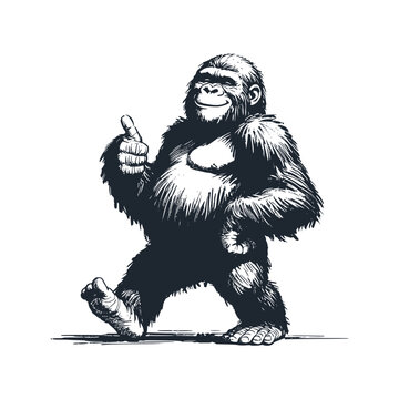 recommend clip art: The Gorilla black white vector isolated.
                    