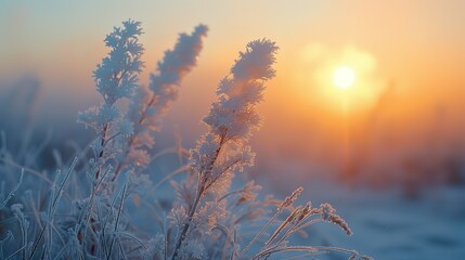 winter nature cold snow frost season blue white beauty grass landscape ice background