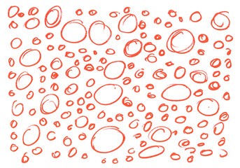 Pattern flakes, red marker isolated on white background