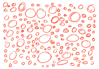 Pattern flakes, red marker isolated on white background