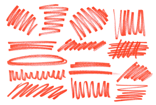 Grunge scribble, set hatching, scrawl line, red marker isolated on white - Powered by Adobe