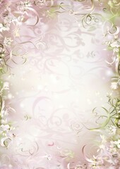 Wedding Invitation Card. Greeting Card. Empty Card with Flower Frame.