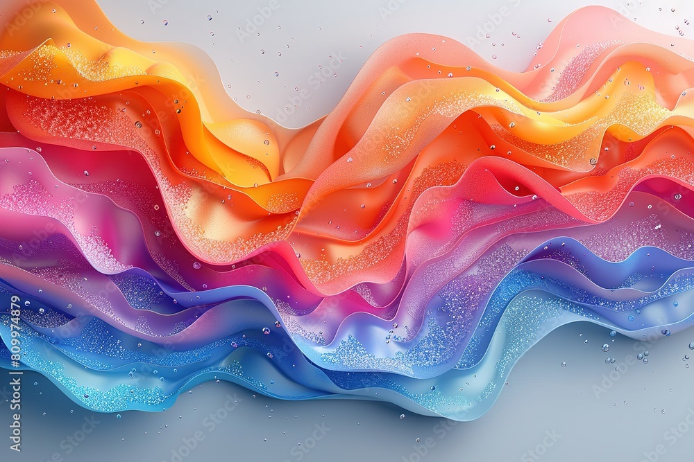 Poster 3d abstract multicolor visualization free space for text