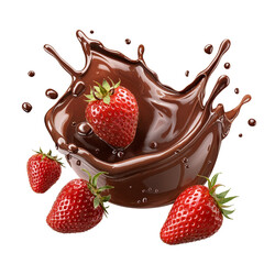 Strawberries Splashing in Chocolate illustration