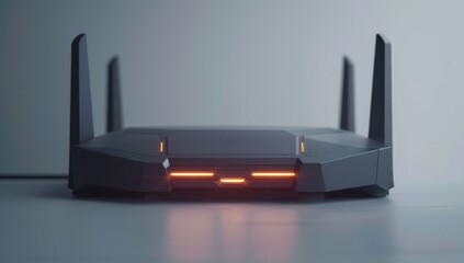 Showcase a sleek and modern router against a clean white background, symbolizing simplicity in network management.